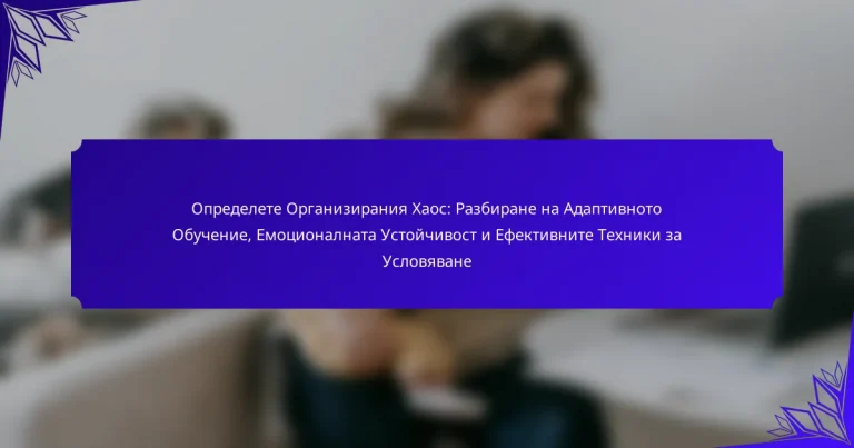 Определете Организирания Хаос: Разбиране на Адаптивното Обучение, Емоционалната Устойчивост и Ефективните Техники за Условяване