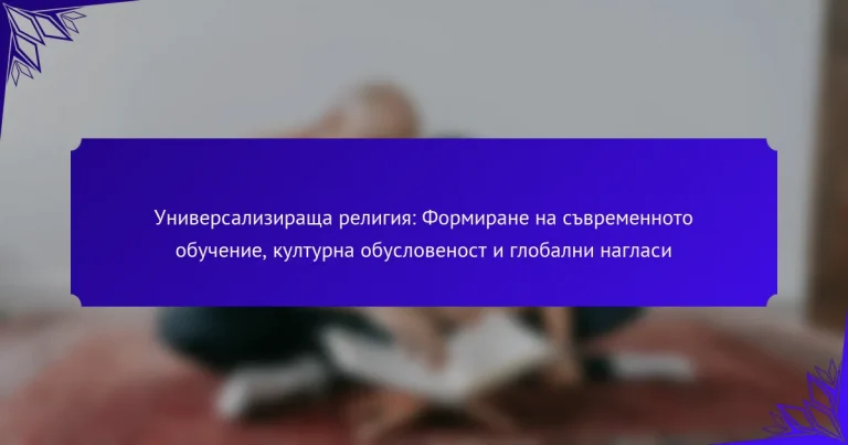 Универсализираща религия: Формиране на съвременното обучение, културна обусловеност и глобални нагласи