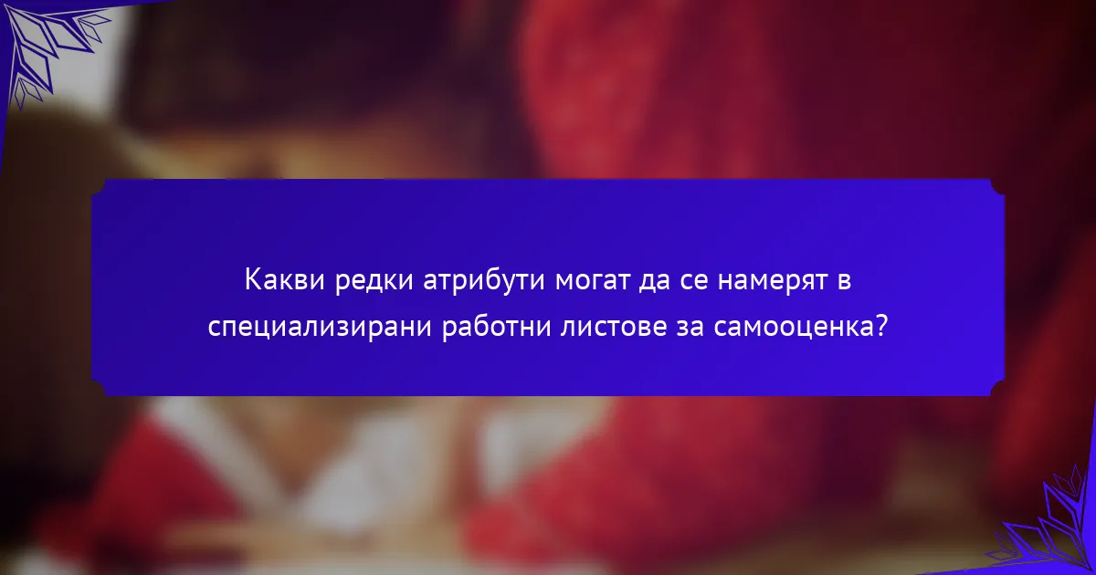 Какви редки атрибути могат да се намерят в специализирани работни листове за самооценка?