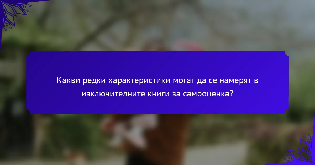 Какви редки характеристики могат да се намерят в изключителните книги за самооценка?