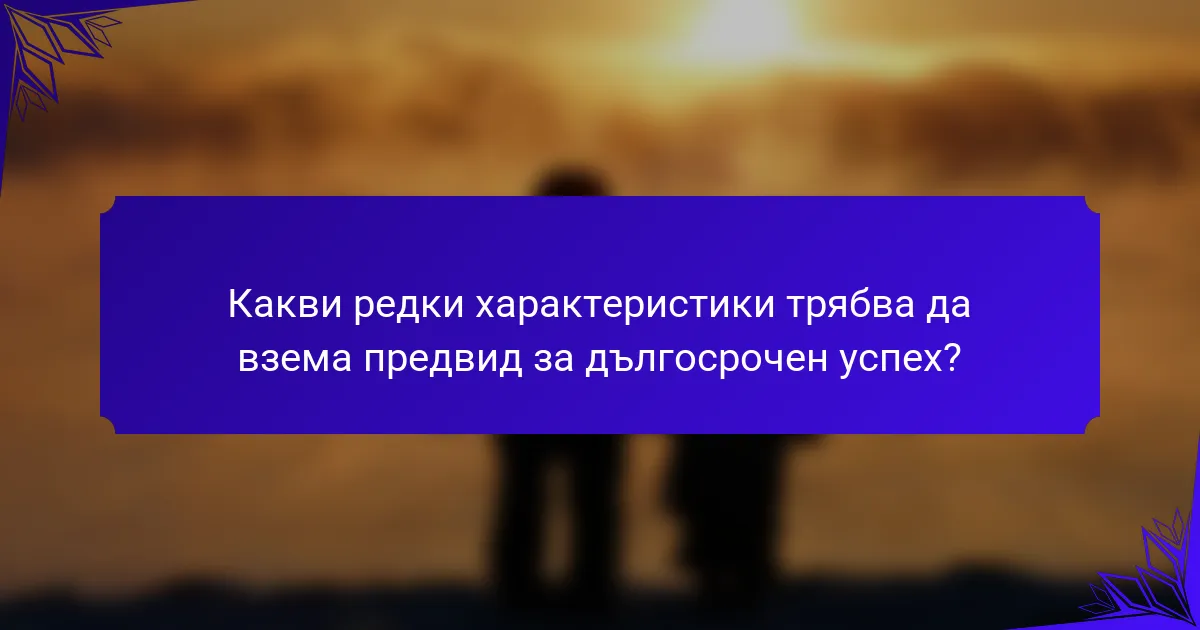 Какви редки характеристики трябва да взема предвид за дългосрочен успех?