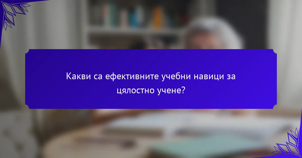 Какви са ефективните учебни навици за цялостно учене?