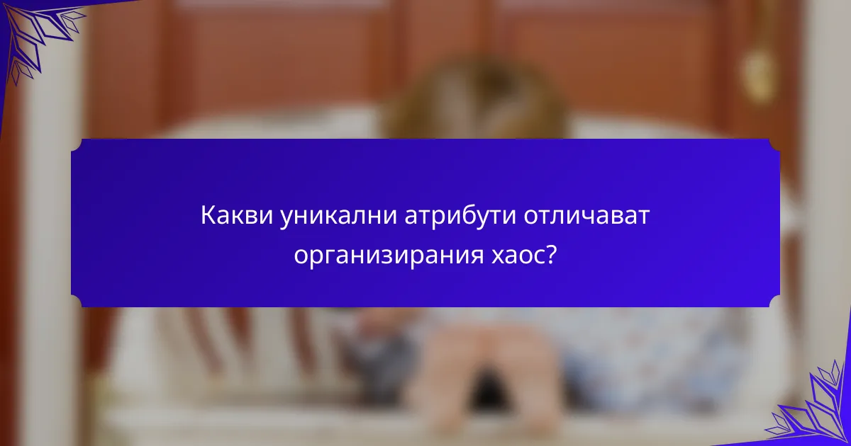 Какви уникални атрибути отличават организирания хаос?