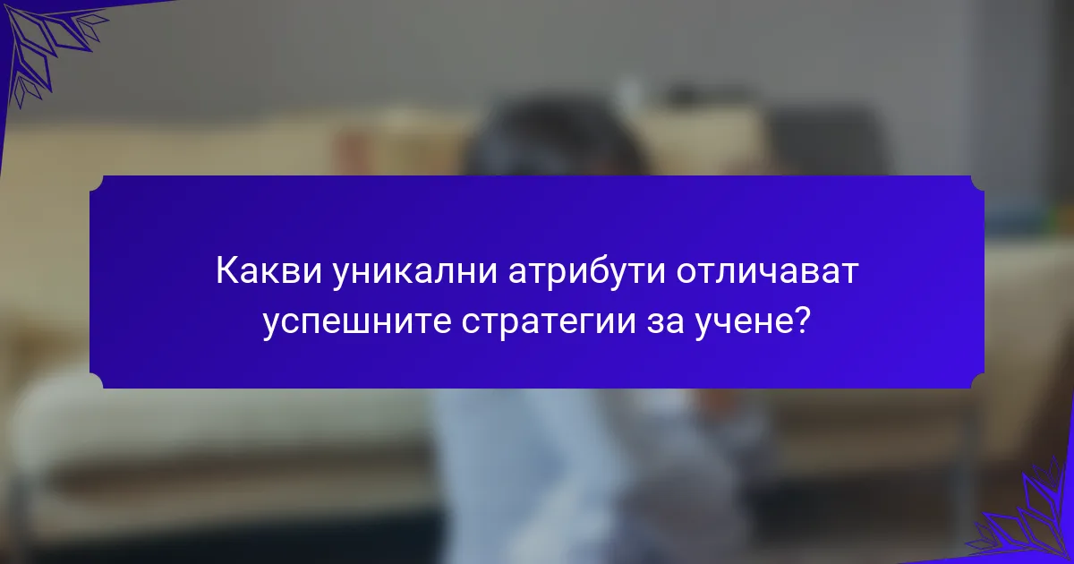 Какви уникални атрибути отличават успешните стратегии за учене?