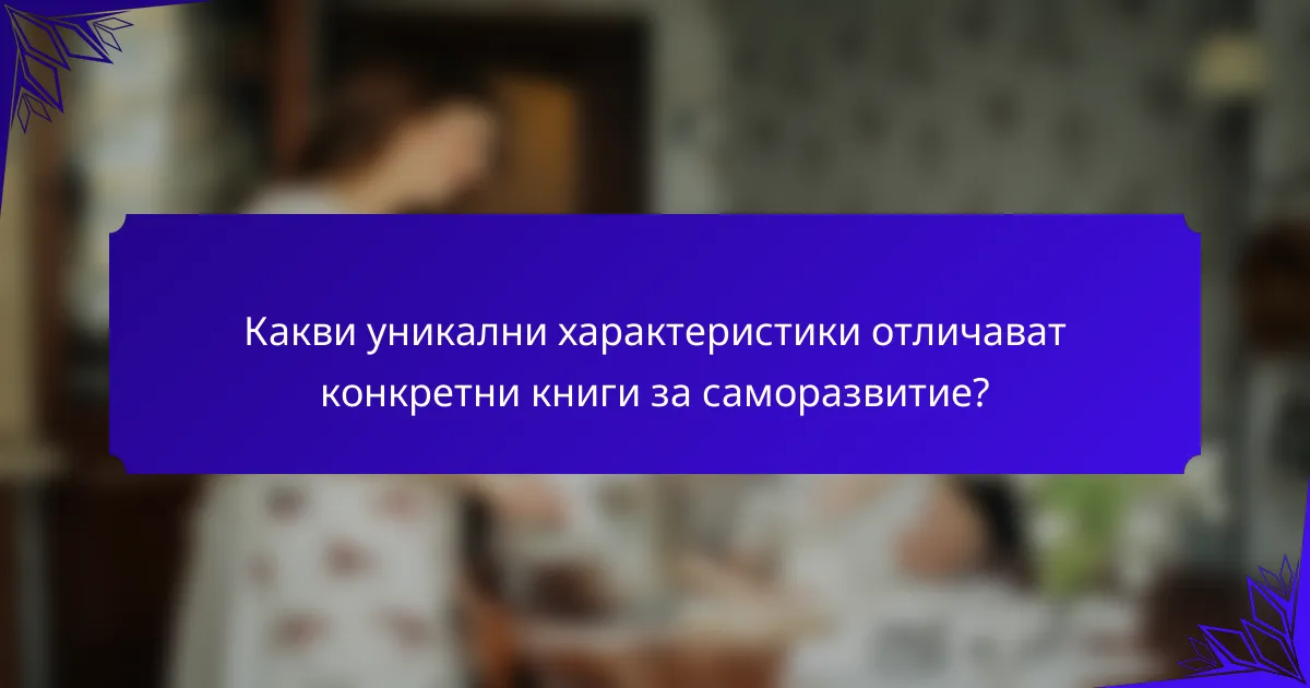 Какви уникални характеристики отличават конкретни книги за саморазвитие?