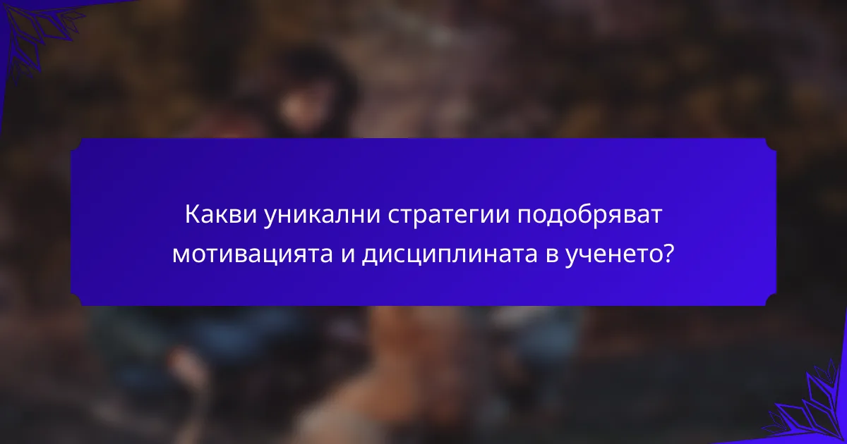 Какви уникални стратегии подобряват мотивацията и дисциплината в ученето?