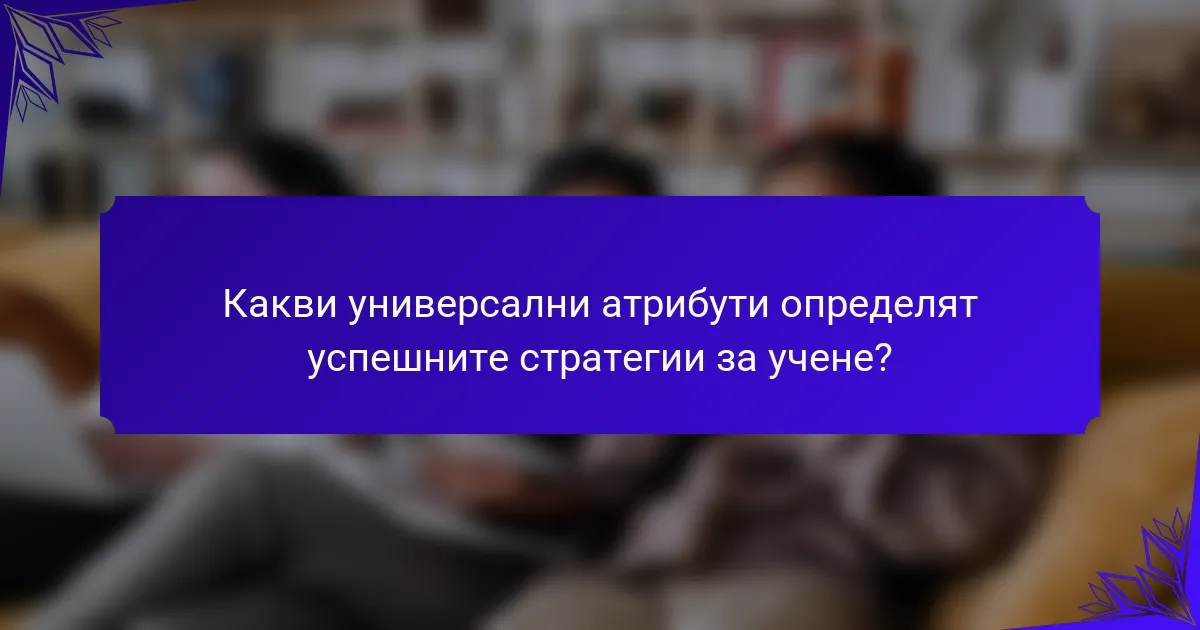 Какви универсални атрибути определят успешните стратегии за учене?