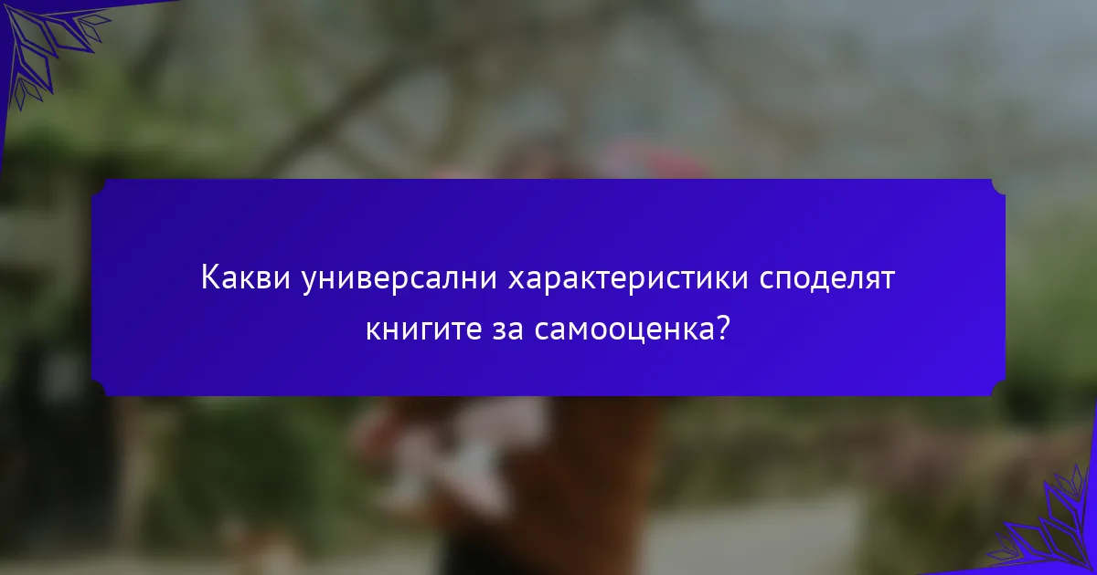 Какви универсални характеристики споделят книгите за самооценка?