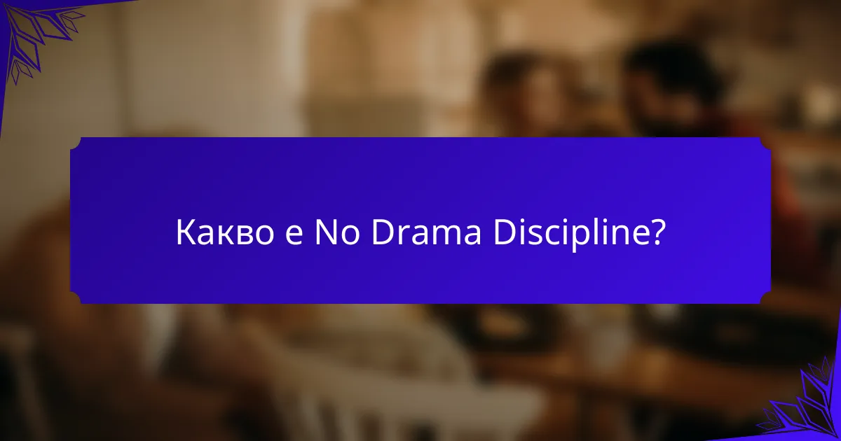 Какво е No Drama Discipline?