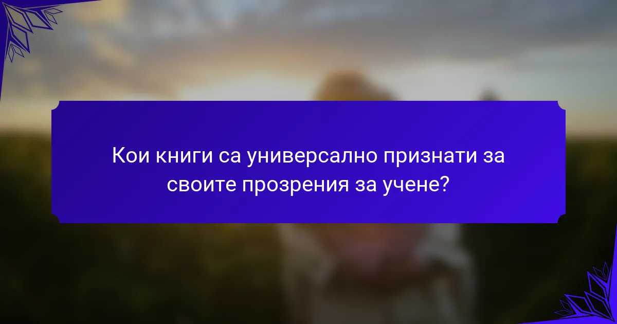 Кои книги са универсално признати за своите прозрения за учене?