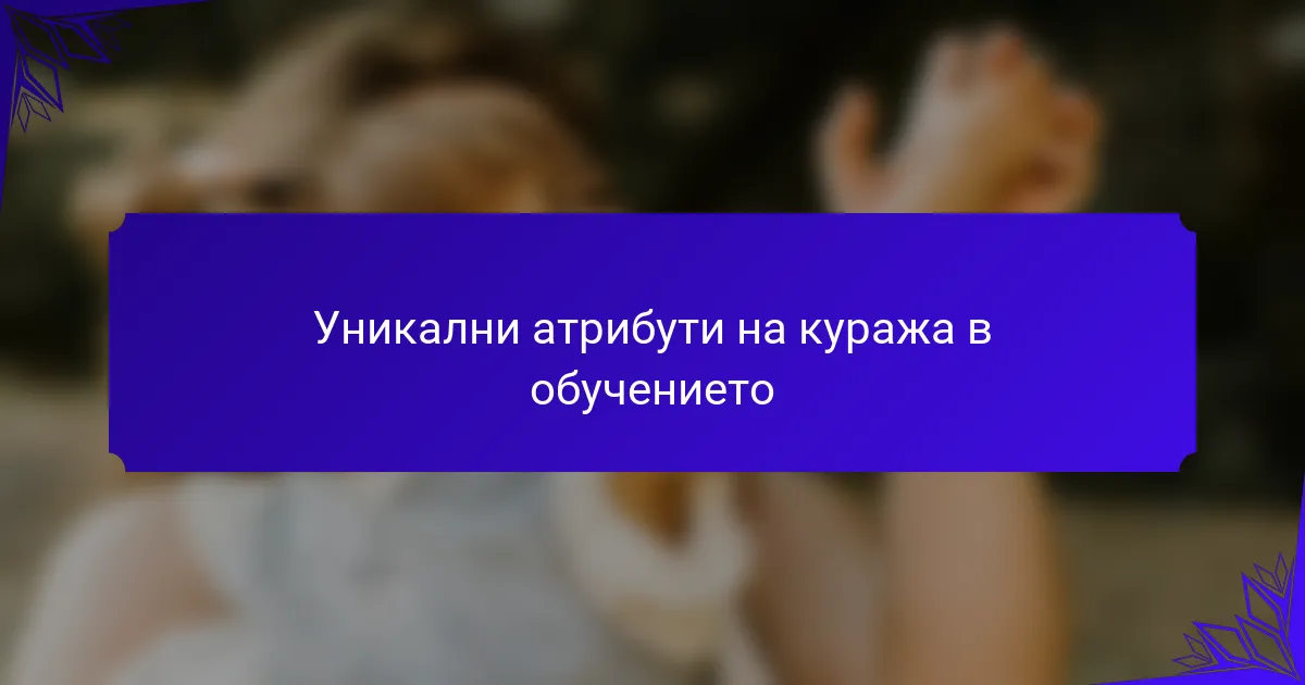 Уникални атрибути на куража в обучението